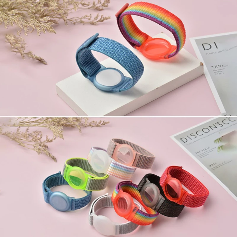 Case For Apple AirTags TPU Nylon Strap Air Tag Anti-Scratch Bracelet Protective Cover Shell For AirTag Children Watch Strap 2021