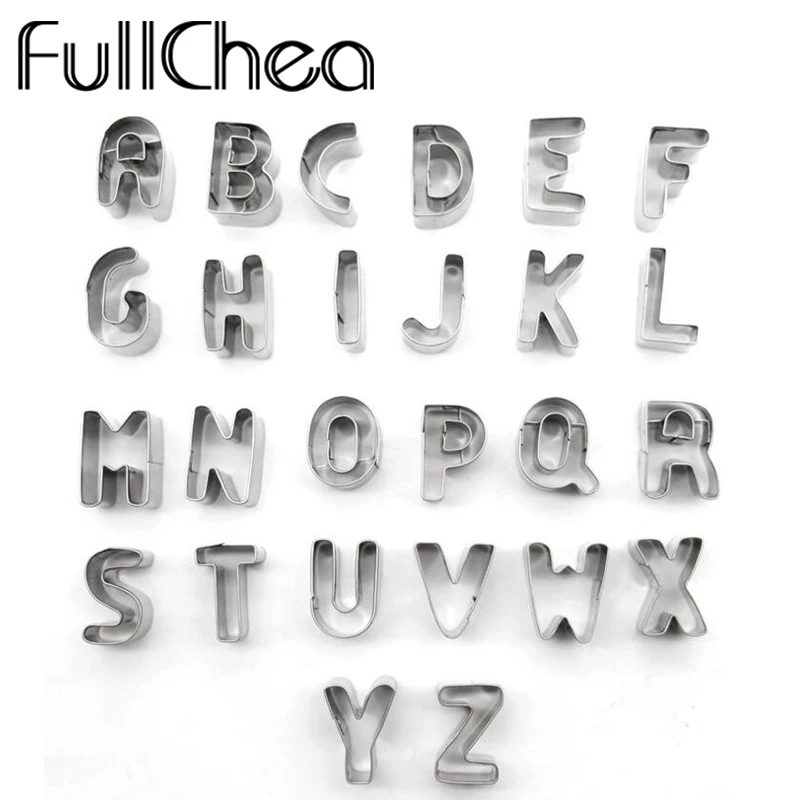 FullChea 26 шт./компл. выпечки инструменты для резки пирожных с надписью, рисунок «Имбирный пряник» печенья кухонный торт формочка для торта украшения инструменты Моул