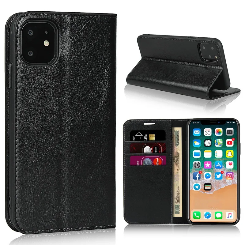 Натуральная кожа для iPhone 11 Pro 7 8 X XS Max XR кошелек флип-чехол держатель для карт чехлы для телефонов для iPhone 6 Plus роскошный из коровьей кожи