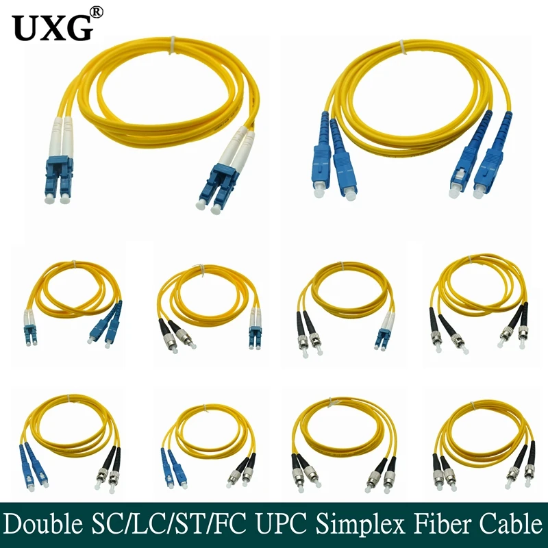 Double SC LC ST FC UPC To LC UPC Simplex 3.0mm PVC Single Mode Fiber Patch Cable Fiber Optic Patch Cord Cable 1m 2m 3m 5m10m 50m