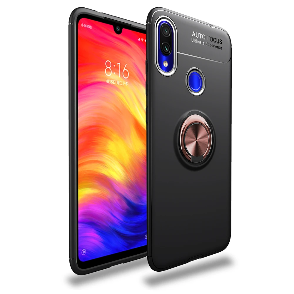 Black and Rose Gold Противоударный чехол для Xiao mi Red mi Note 7, 8, 5, 6, K20 Pro, 5A, противоударный чехол с магнитным кольцом для Xiao mi Red mi 7A, 7, 6A, 6Pro, 6, 4X, 4A, S2 - Цвет: Black and Rose Gold