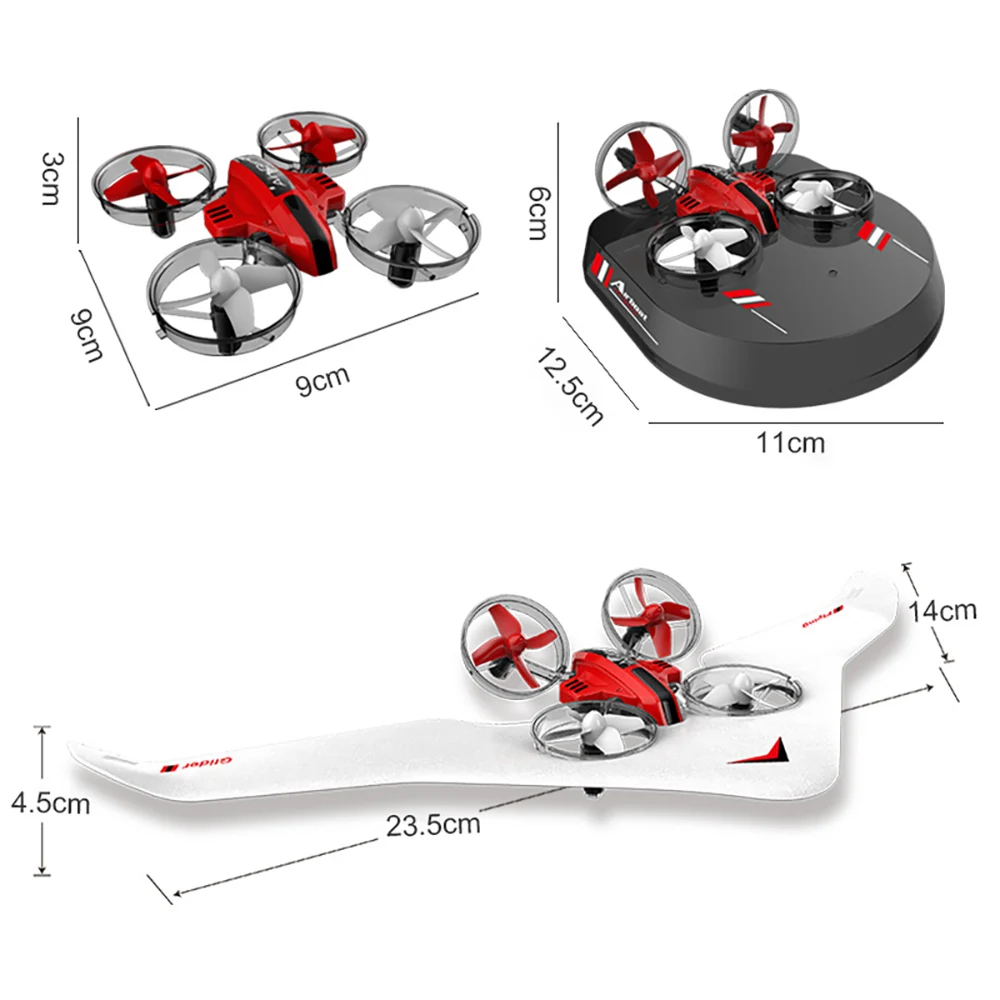 L6082 3 в 1 Квадрокоптер планер на воздушной подушке 2,4G Безголовый режим RC Дрон самолет дирижабль многофункциональный RC лодка дистанционного управления детские игрушки
