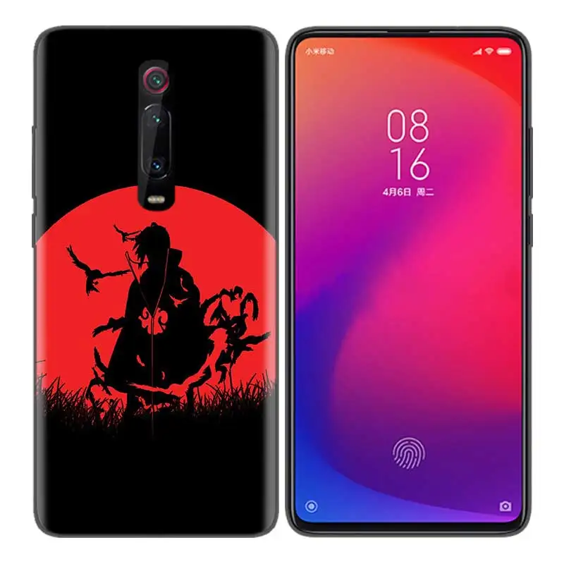 Черная мягкая силиконовая сумка чехол для Xiaomi mi 9T CC9 Red mi 4 4X5 6 6A 7 7A Note Plus K20 Pro F1 Tampa Fall Аниме Наруто АКАТ