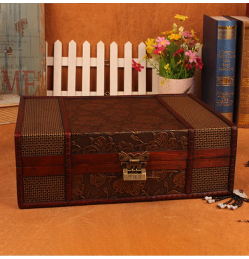 Горячая Европейская ретро коробка Горячая Ретро-книга коробка для хранения деревянная коробка для хранения большая с паролем деревянная коробка