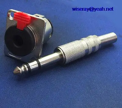 

DHL/EMS 100 set Stereo Audio 1/4 inches 6.35mm plug Female socket Lockable for Headphone Guitar-A7
