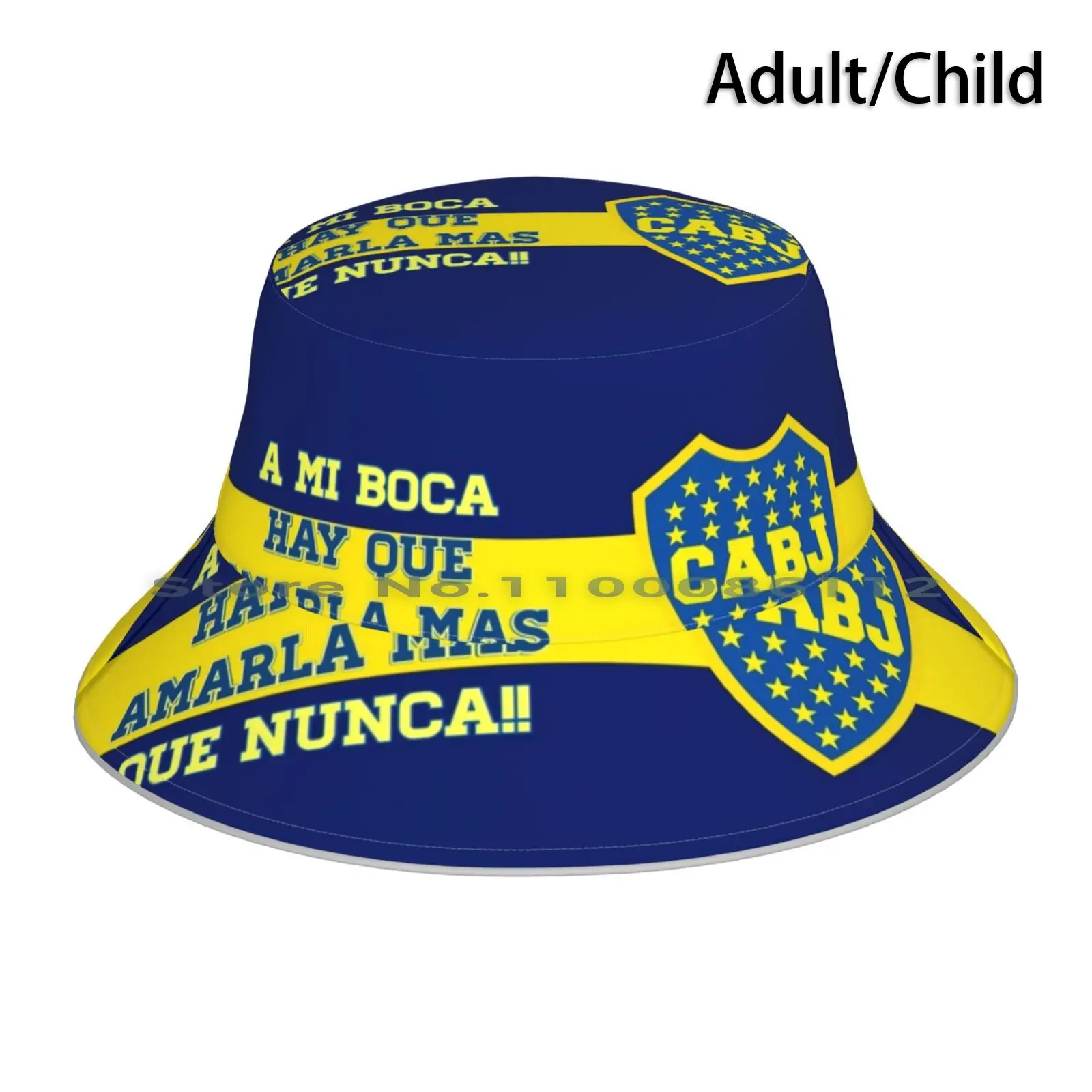 Boca Jrs Bucket Hat Sun Cap Mouth Football Foldable Outdoor Fisherman