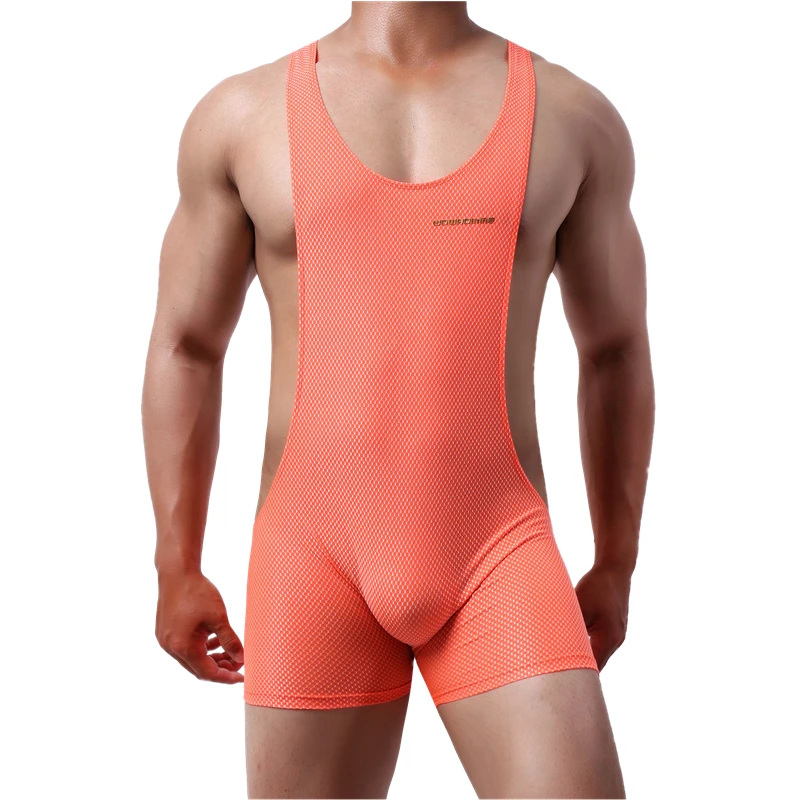 Men Undershirt Bugle Pouch Boxers Underwear Wrestling Singlet Fitness Sexy Men Bodysuit One-Piece Jumpsuit Leotard Tank Tops