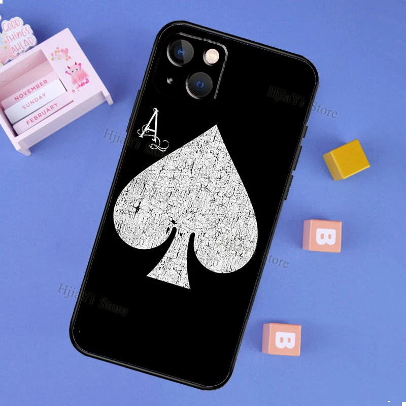 Ace of Spades Poker Case For iPhone 13 Pro Max 12 mini XS X XR Phone Cover For iPhone 11 Pro Max 8 7 Plus Case mous wallet