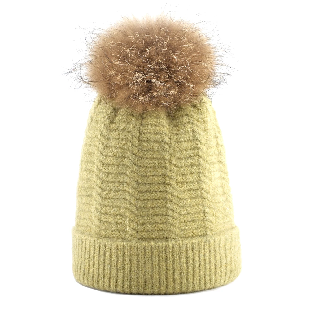 Fur pom pom for hats women winter caps girl knitted beanie women warm beanies cap ladies skullies casual pompom hat gorro