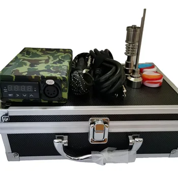 

Best Enail Dab Kit Electric Dab Rig Wax Pen Green Camouflage PID Controller with Coil Heater 6in1 Hybrid Ti Nail for glass bong