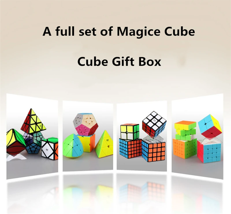 Qiyi-conjunto de Cubos Mágicos de Velocidade Brinquedo para Crianças Pirâmide Skew Megamreceptor Embalagem 4 Peças 2x2x3x3 4x4x4 5x5x5 1 Cheap Cubos mágicos