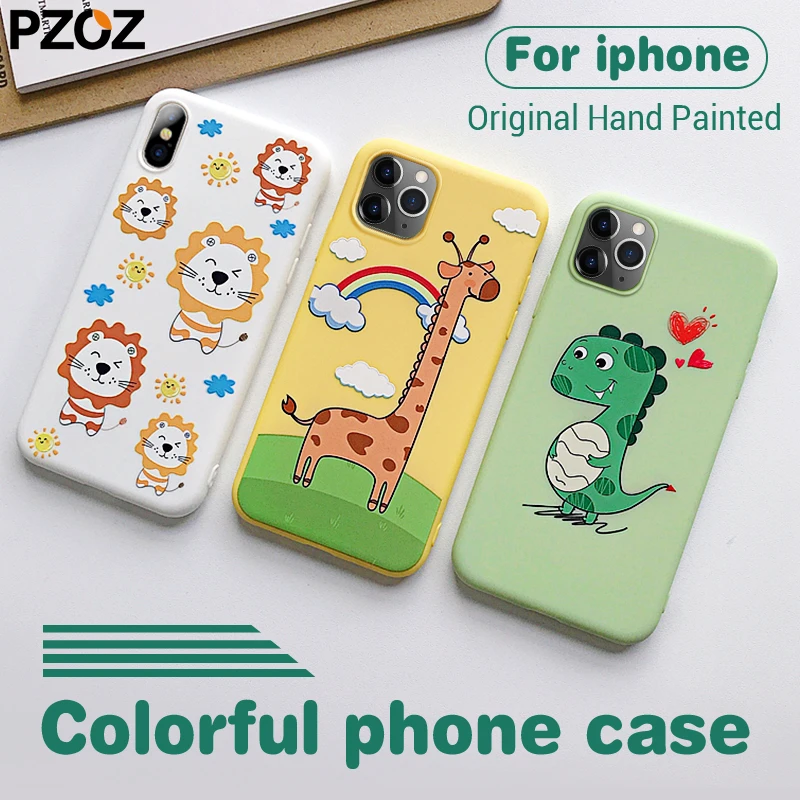 

PZOZ Luxury Case for iphone case Cute 3D Emboss Ultra Thin Slim Soft TPU Protection for iphone 11 pro Max 6 6s 7 8 plus X Xs Xr