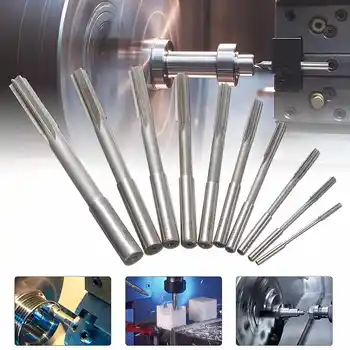 

New 10pcs HSS Machine Reamer 3-12mm Straight Shank Milling Chucking Reamer Sharps Cutting-edge Machine Tools Milling Cut Reamers