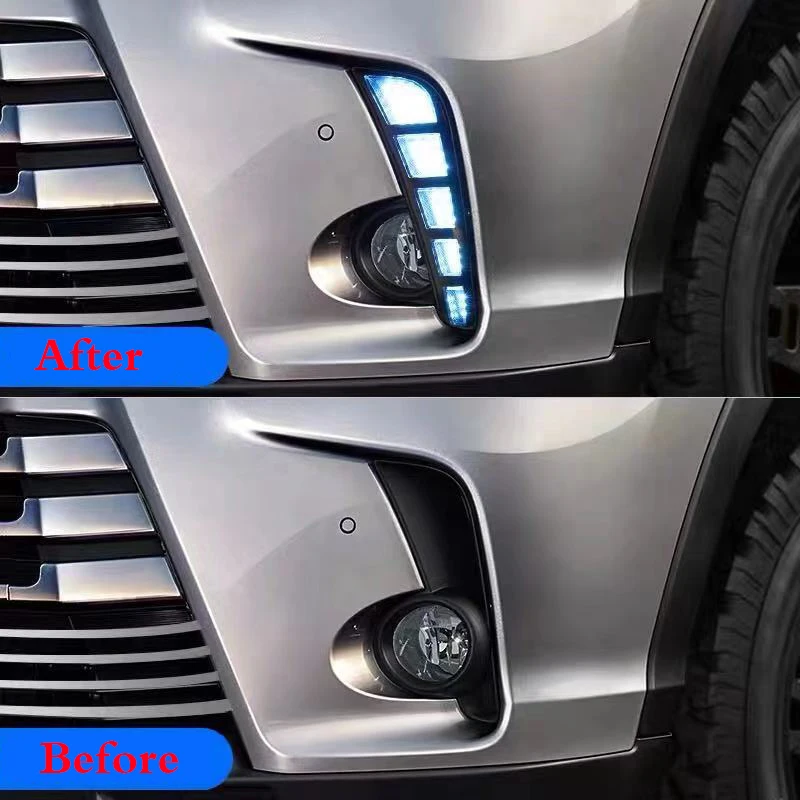 Для Toyota Highlander 2 шт. Автомобильный светодиодный DRL Дневной ходовой светильник DRL лампа emark водонепроницаемый 12 светодиодный 1 пара/лот