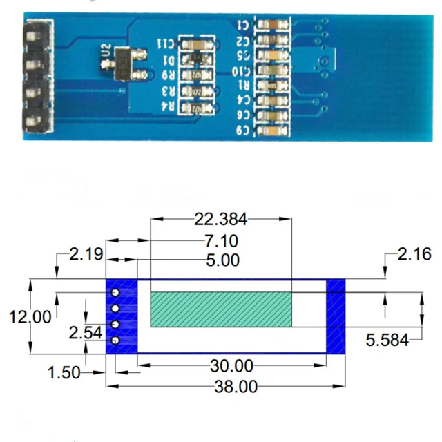 Display OLED 0.91 Pollici Blu - Modulo 128x32 Per Arduino, Con Interfaccia I2C