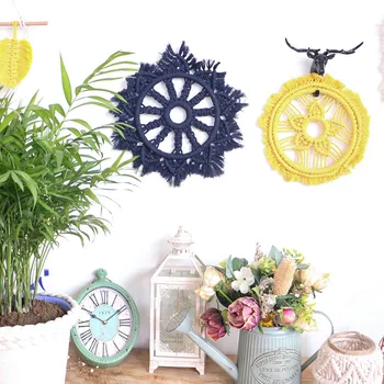 

Cute Macrame Wall Hanging Tapestry Round Mandala Macrame Home Decoration Accessories Modern Boho Living Room Bedroom Decor