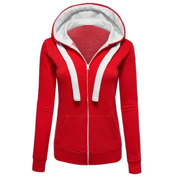 

2019 Women Sweatshirts Tops Hoodies Women's Clothing Pure Color Splice Zipper Changxiulasheng Cap woman Croped Feminino