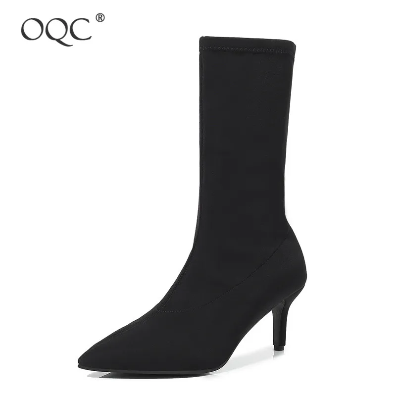 OQC Women Kitten Heel Socks Boots Sexy 