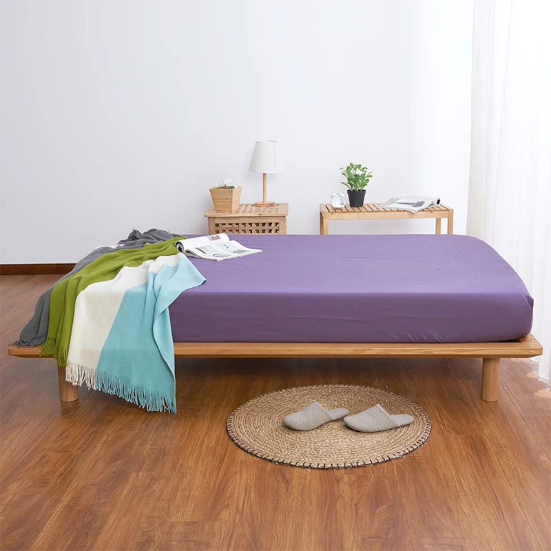 

1 piece 100% polyester solid mattress cover four elastic bed sheets mattress cover