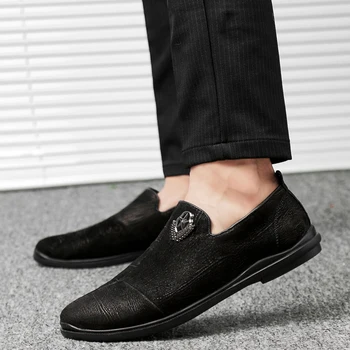 

Luxury Big Size Men Casual Shoes Genuine Leather Shoes Man Leather Loafers Designer Moccasin Male Footwear Driving Shoes Walking