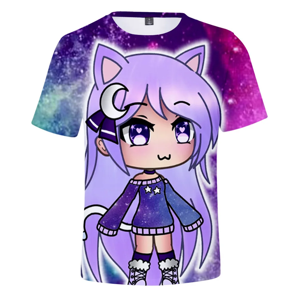 Jogo gacha vida camiseta masculina verão casual de manga curta