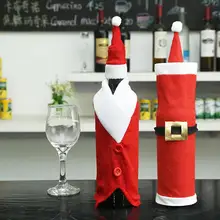 Рождество Санта Шампанское бутылки вина крышка рукава сумка шляпа стол обеденный Декор вечерние украшения дома аксессуары Новинка