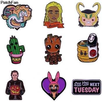 

A3781 Patchfan Fashion Cartoon Character Enamel Pin Collection Robot Brooches Art Lapel Pins Backpack Badge Collar Jewelry
