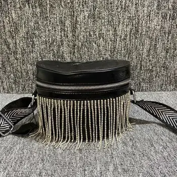 

2020 New Summer Rhinestone Women's Bag Street Wild Fashion Women's Wide Strap Shoulder Bags High Quality Women Leather Handbags