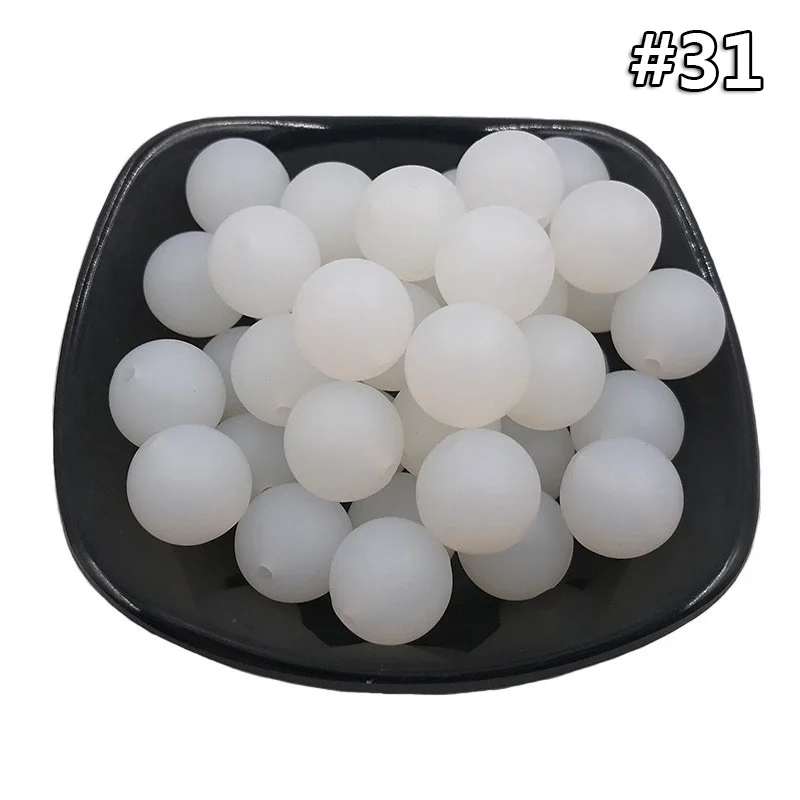 20Pcs Beads 31 20 шт. 9 мм Силиконовые Круглые Бусины Пищевой класс Детские Прорезыватели для зубов круглые продукты жевательные соски цепи бусы-клипсы Детские трофеи игрушки - Цвет: 20Pcs Beads 31