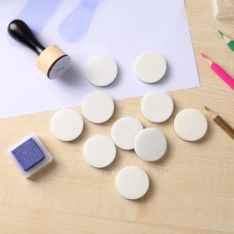 10 Pcs/Column Round Stackable Jars &Mini Ink Blending 10 pcs Round Foams for DIY Scrapbooking Wholesale Refills Foams