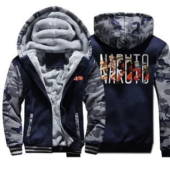 

Cartoon Naruto Fashion Jacket Coats Hooded Japan Sweatshirts Man Winter 2020 Anime Thicken Hoodies Men Jackets Leisure Clothing
