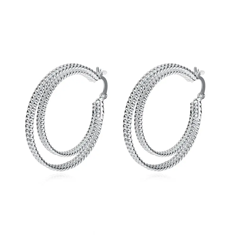

Silver Color Fashion Jewelry Fashion Earrings Frosted Hoop Earrings