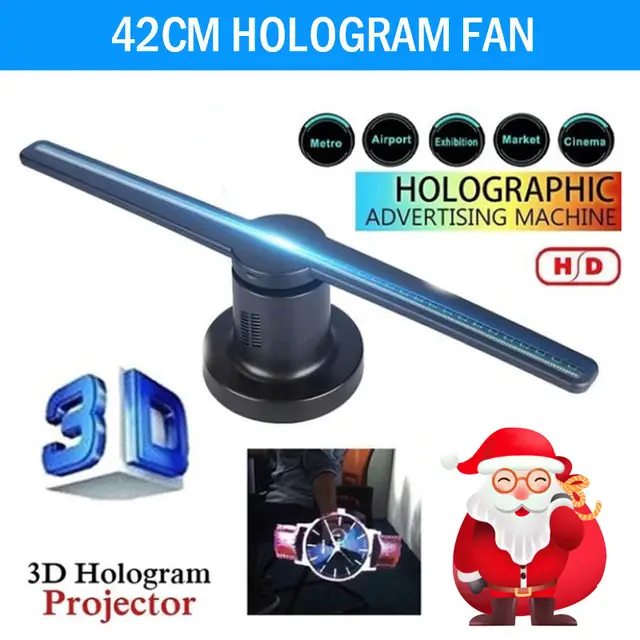 Новый 3D голографический проектор вентилятор 3D Голограмма дисплей проектор вентилятор голографический дисплей с 16 г TF 224 светодиодов