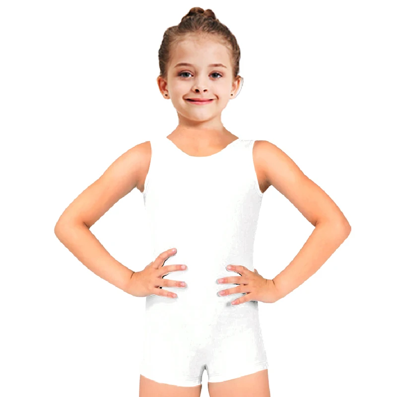 

Ensnovo Girls Kids Sleeveless Tank Top Biketard Spandex Ballet Dancewear Leotard Shorty Boys Toddler Leotard Unitard