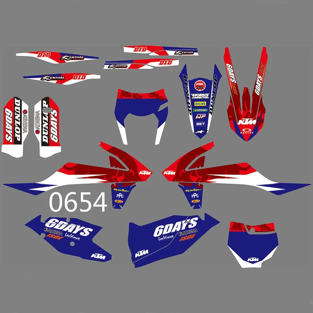 

For KTM SX SXF 125 200 250 300 350 400 450 500 2016 2017 2018 Sticker Kit Full Graphics Decals Stickers Custom Number Name