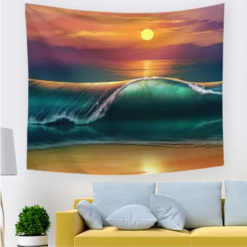 

Sunset Landscape Printing Tapestry Wall Hanging Decor Hippie Psychedelic Abstract Carpet Wall Cloth Tapestries