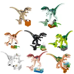 8 шт. 39154 Jurassicc парк строительные блоки кирпичи динозавр Птерозавр Indomirus T-Rex Triceratops кирпичные игрушки для детей подарок