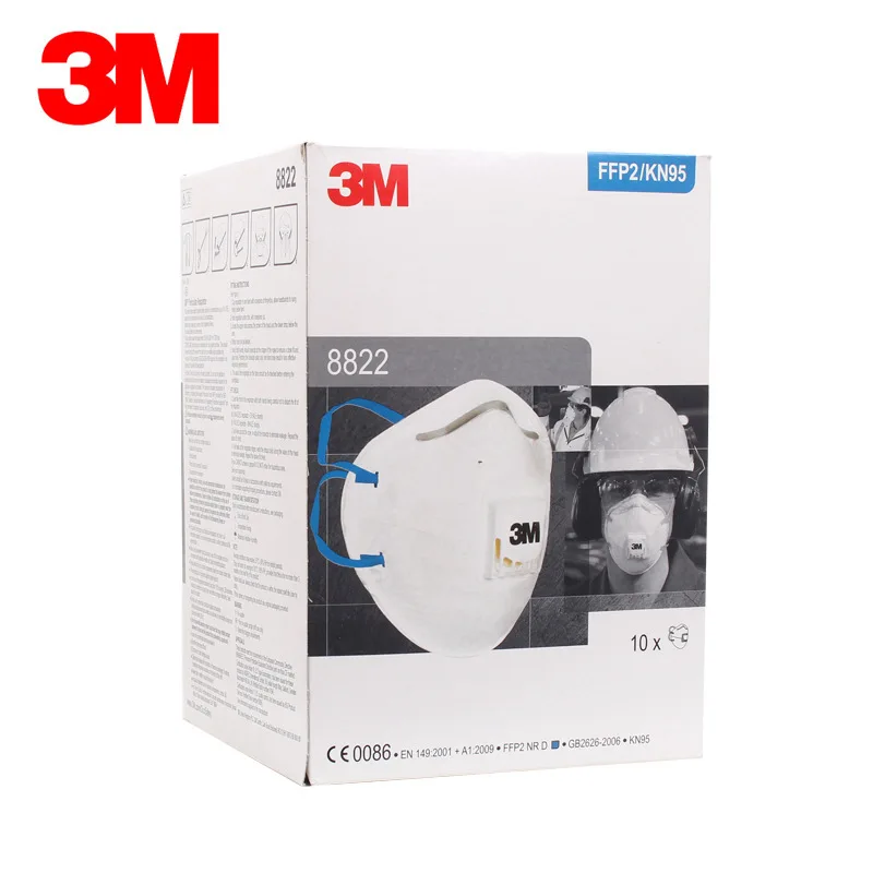 

1PCS 3M 8822 Dust Mask Particulate Respirator Anti-PM2.5 Industrial Dustproof Mask Standard Safety Breathing Masks 1box=10pcs