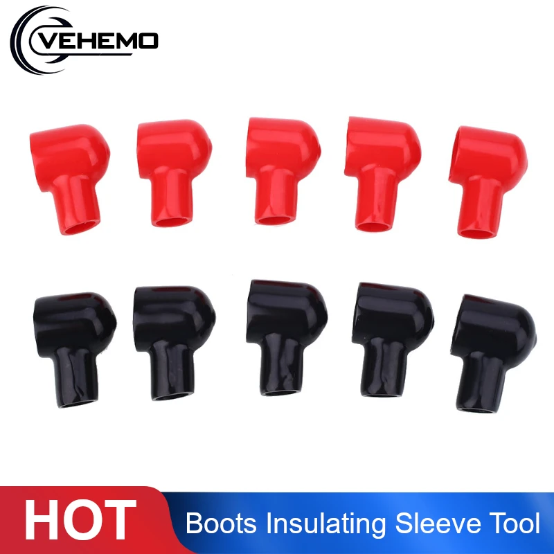 2Pcs Motorcycle Terminal Rubber Covers Battery Sleeve Insulation Cap JH