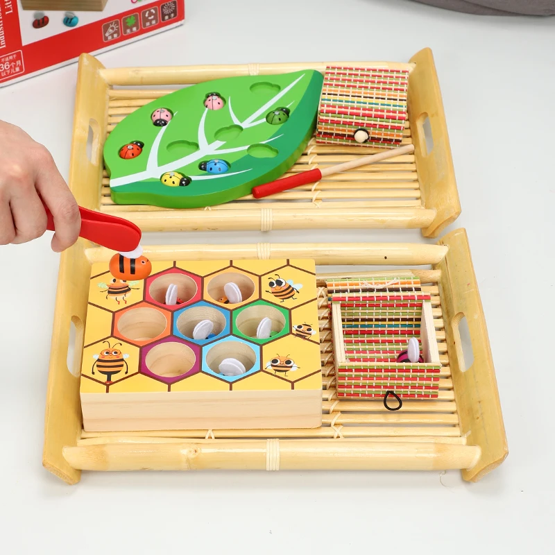 

Children Beehive Hive Clip Small Bee Games Color Cognition Toys Wooden Early Childhood Education Puzzle Toy Kids Xmas Gift