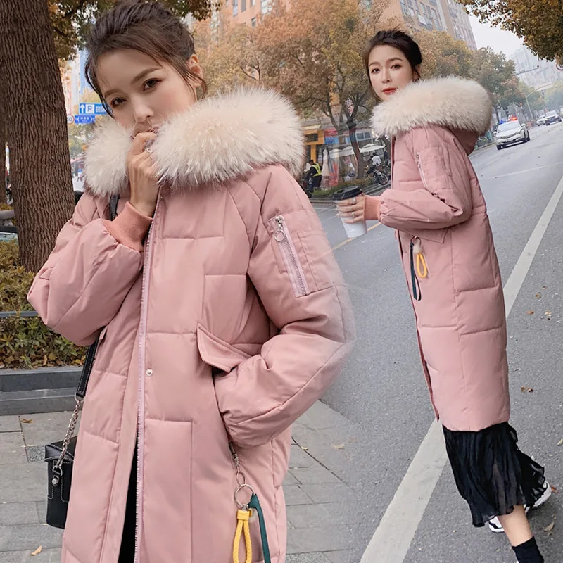 

Off Season Cotton-padded Clothes Women's Mid-length 2019 Winter New Style Loose Warm Waist Hugging down Jacket Cotton-padded Clo