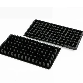 

10 Pcs Seedling Tray Sprout Plate 105 Cells Nursery Pots Holes Tray for Home Gardening Balcony DIY (Black, 100g)