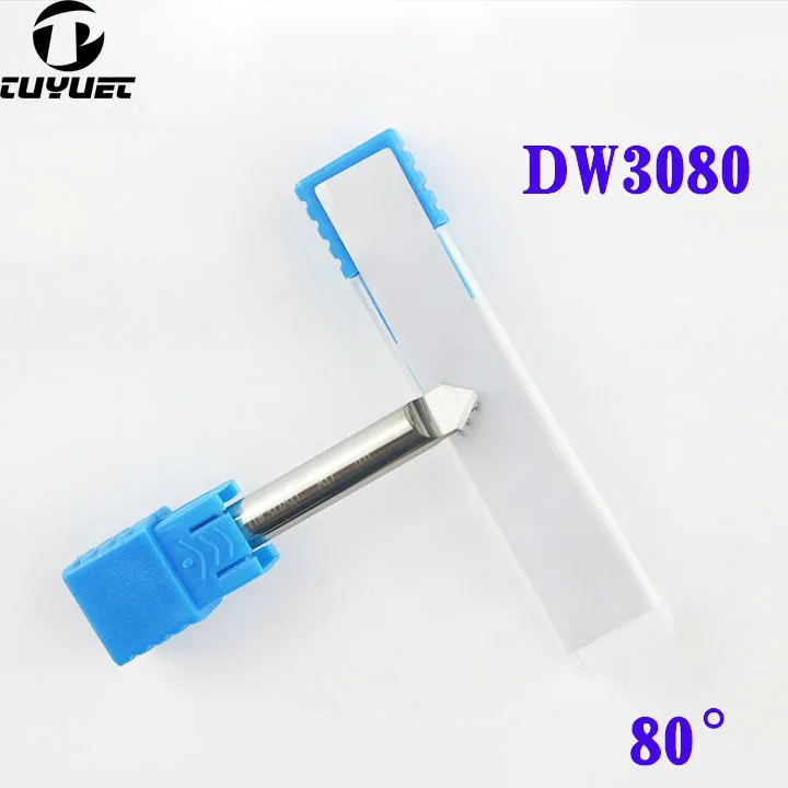 DW3080 HSS Carbide End Mill Tungsten Steel Double-sided Flat Drill D6x80°x40*1T 80°-1F  Milling Cutter