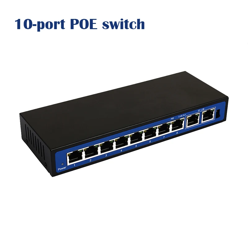 

10 Ports 8 PoE Injector POE Power Over Ethernet Switch Power Over Ethernet POE Ethernet Switch Network Camera Power adapter