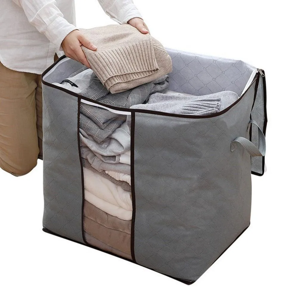 5 шт. многоразовая стеганая сумка на двойной молнии, складная Домашняя одежда, подушка, одеяло, сумка для хранения под кровать, коробка для хранения одежды