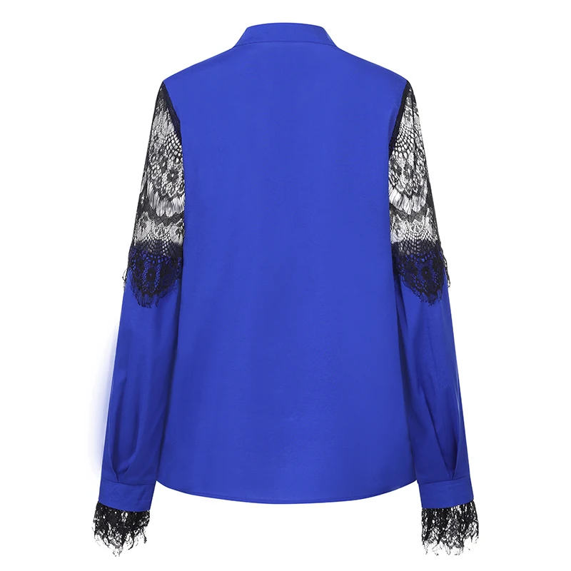 Spring Lace Crochet Pacthwork Blouse ZANZEA Elegant Work Shirt Women Casual Long Sleeve Hollow Out Blusas Chemise Tunic Tops 7