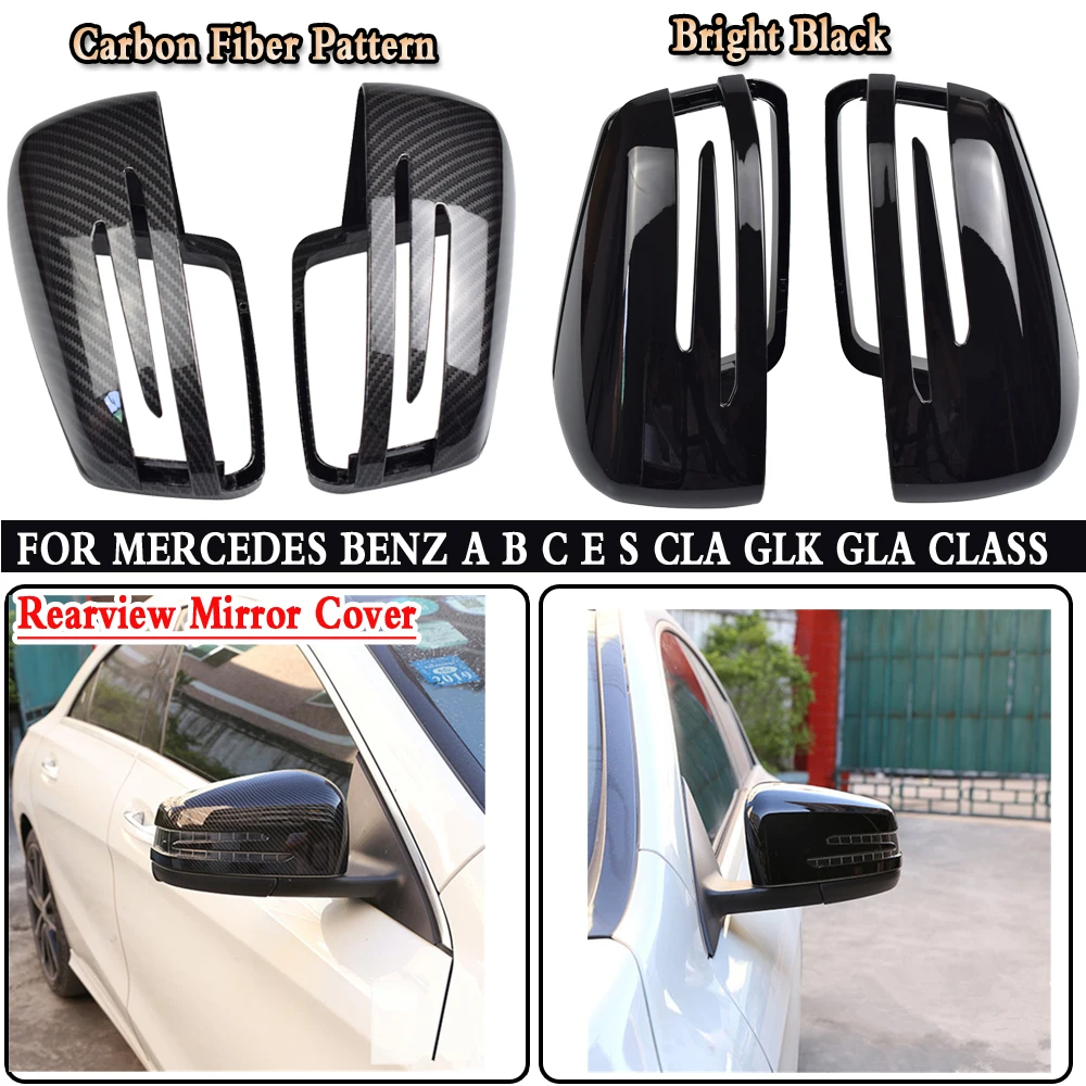 자동차 사이드 백미러 커버 메르세데스 벤츠 A B GLA CLA GLK C E S 클래스 W204 W176 W218 W246 W212 C117 X204 W221 ABS Plactic