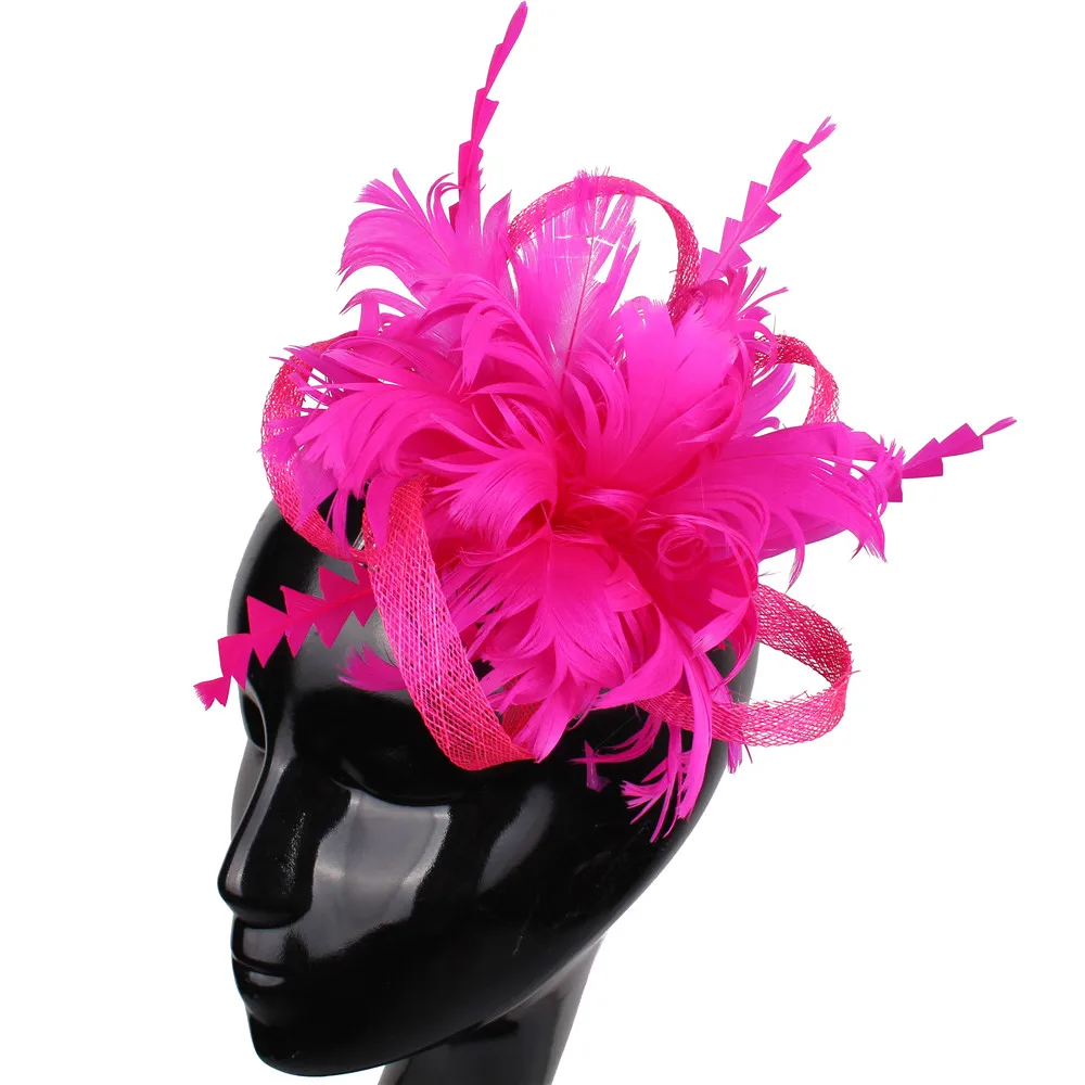 hot pink Sinamay, аксессуары для волос, Коктейльные И Вечерние шляпы, перья, ткань, цветок, 20 цветов, 3 шт./лот,, XMF391 - Цвет: hot pink