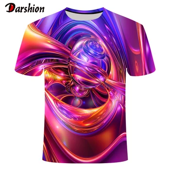 

Colorful Men's T-shirts Spiral Swirl Men's Top Stylish Personality T-Shirt 2020 Summer New Clothing Casual Short Sleeve For Male