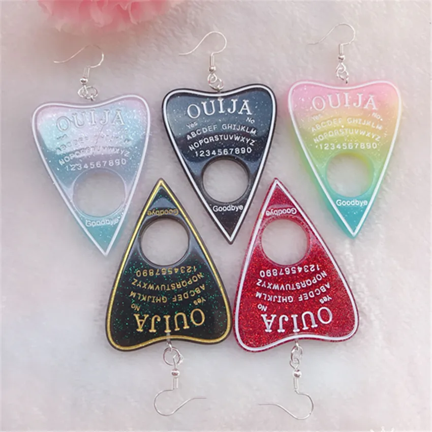 Женские серьги-подвески Ouija с плоской спинкой из блестящей смолы модные